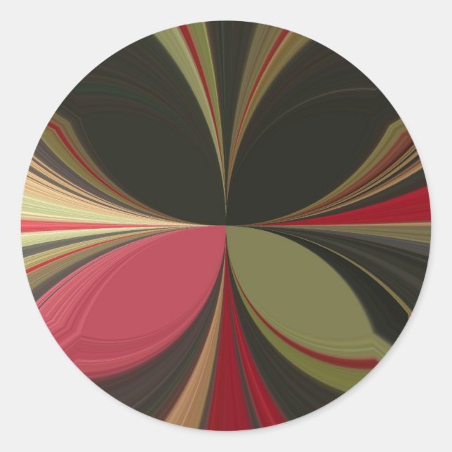 Abstract Design with Flowing Lines Art Print Classic Round Sticker (Front)