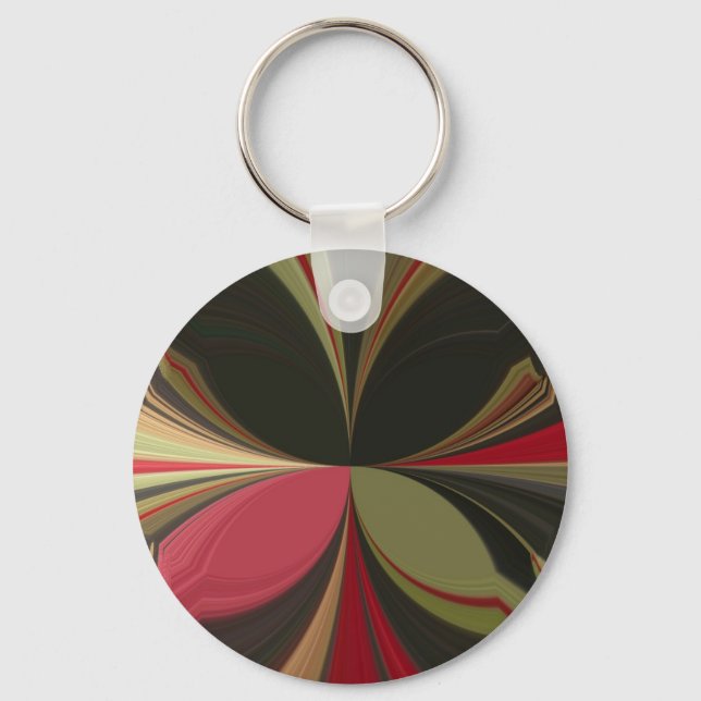 Abstract Design with Flowing Lines Art Print Keychain (Front)