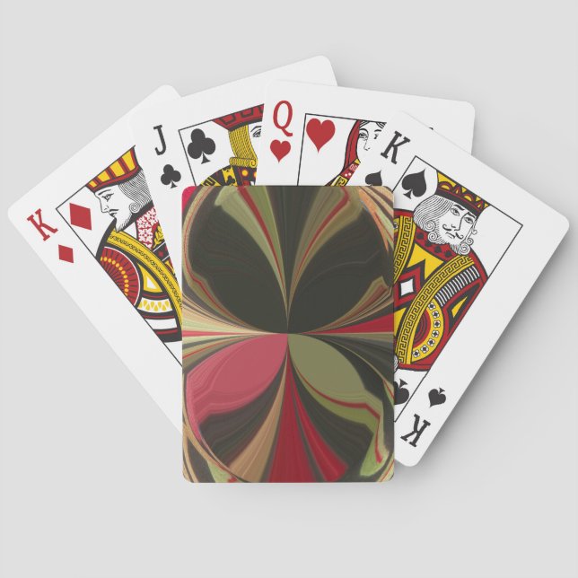 Abstract Design with Flowing Lines Art Print Poker Cards (Back)
