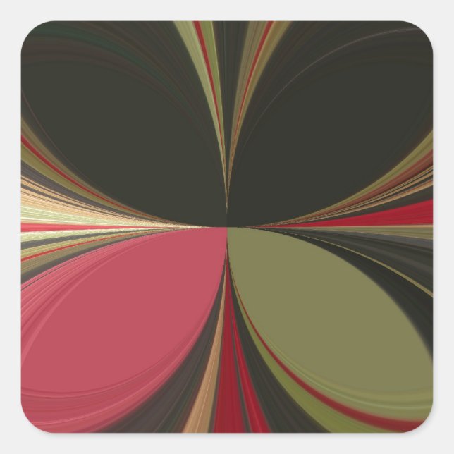 Abstract Design with Flowing Lines Art Print Square Sticker (Front)
