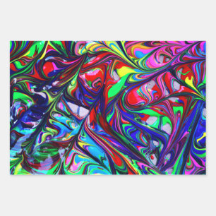 Abstract design wrapping paper sheets