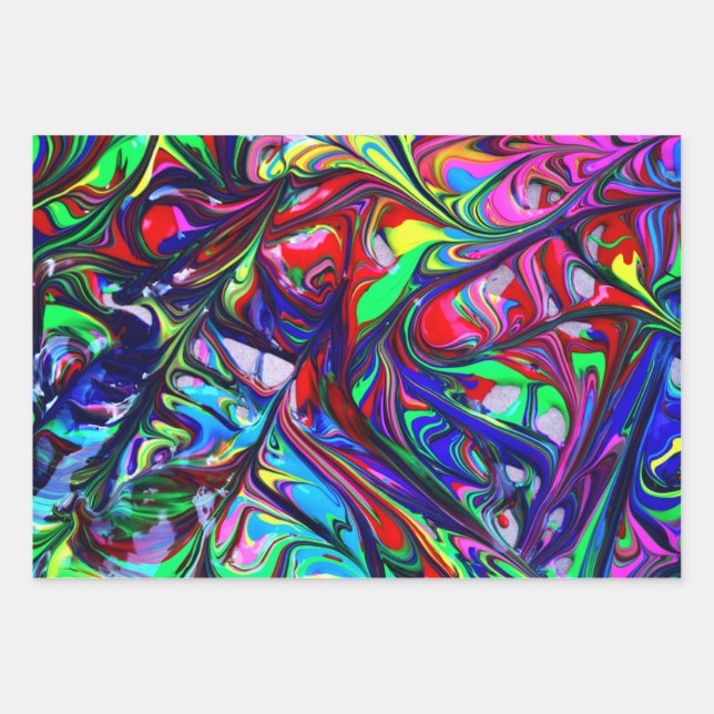 Abstract design wrapping paper sheets (Front)