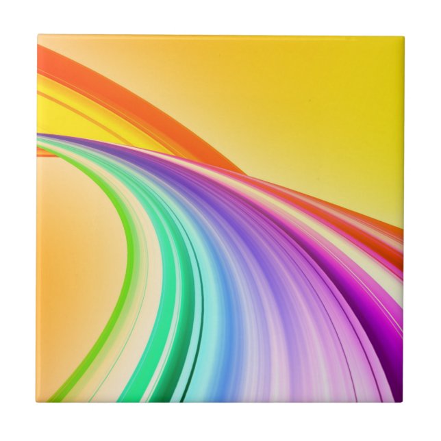 Abstract Design Yellow Orange Background Banner Ceramic Tile (Front)