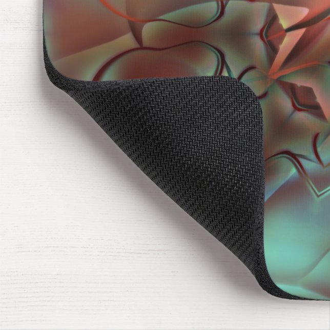 Abstract designs in frosted glass style over brown mouse pad (Corner)