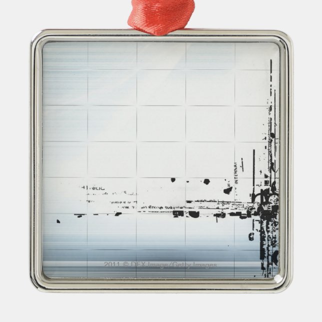 Abstract designs on grid metal ornament (Front)