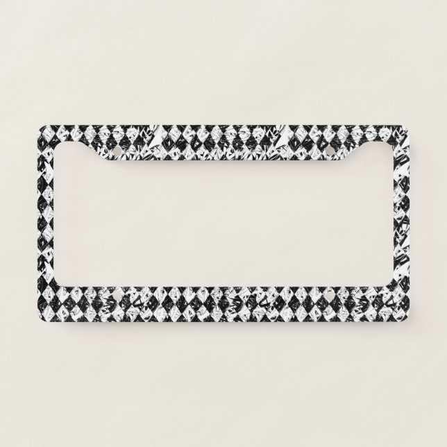 Abstract Destroyed Diamonds License Plate Frame (Front)