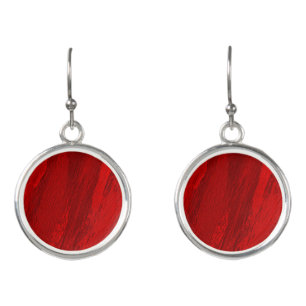 Abstract diagonal shades of red design earrings