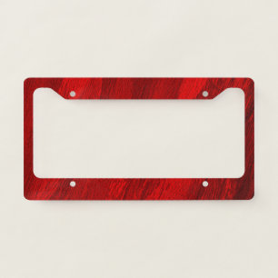 Abstract diagonal shades of red design license plate frame