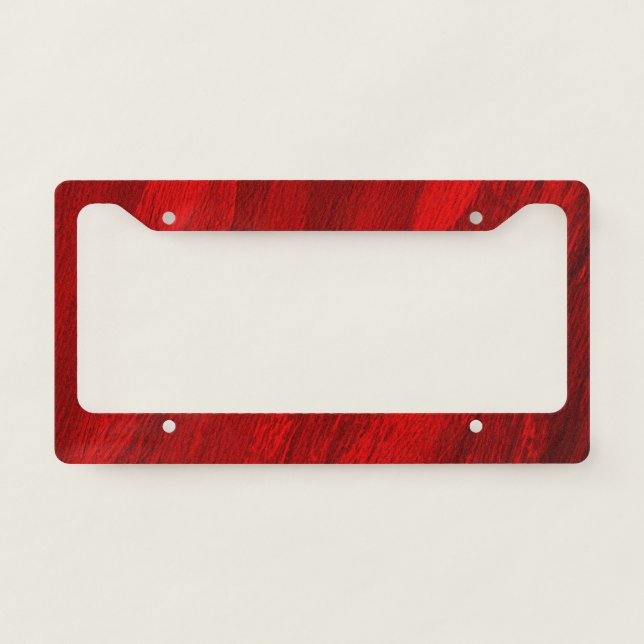 Abstract diagonal shades of red design license plate frame (Front)