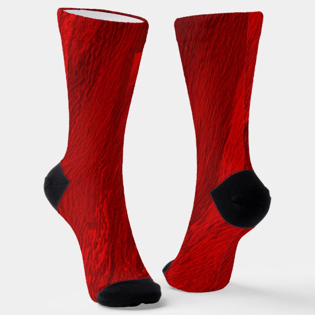 Abstract diagonal shades of red design socks (Angled)