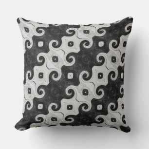 Abstract Diamond Eye Curls Pattern Throw Pillow