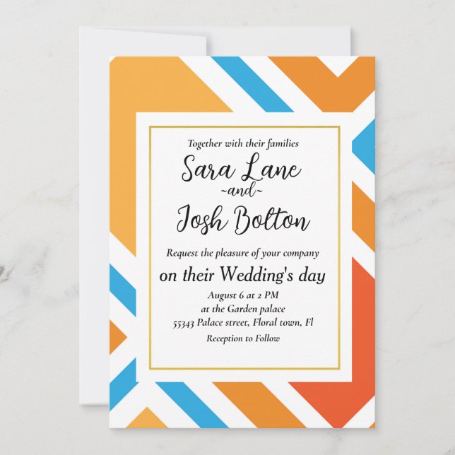 Abstract diamond geometrical invitation (Front)