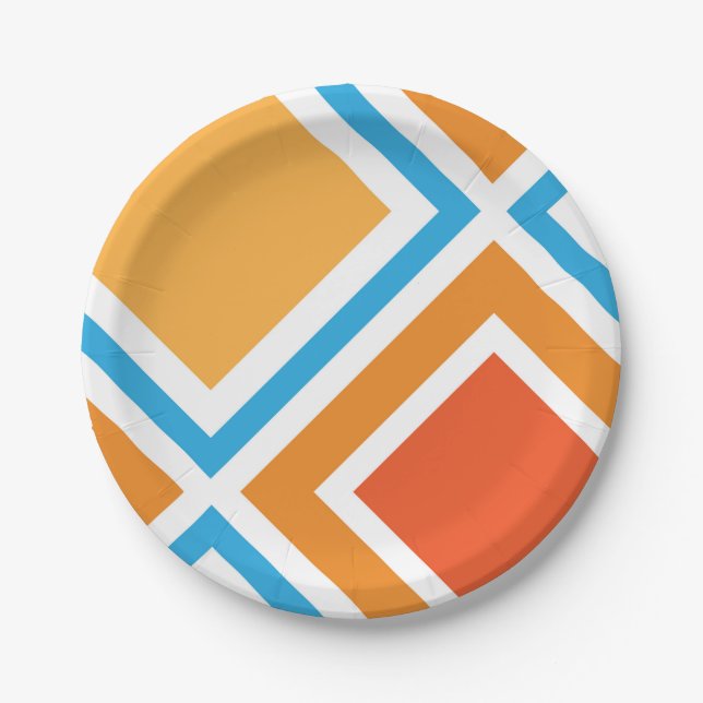 Abstract diamond geometrical paper plates (Front)