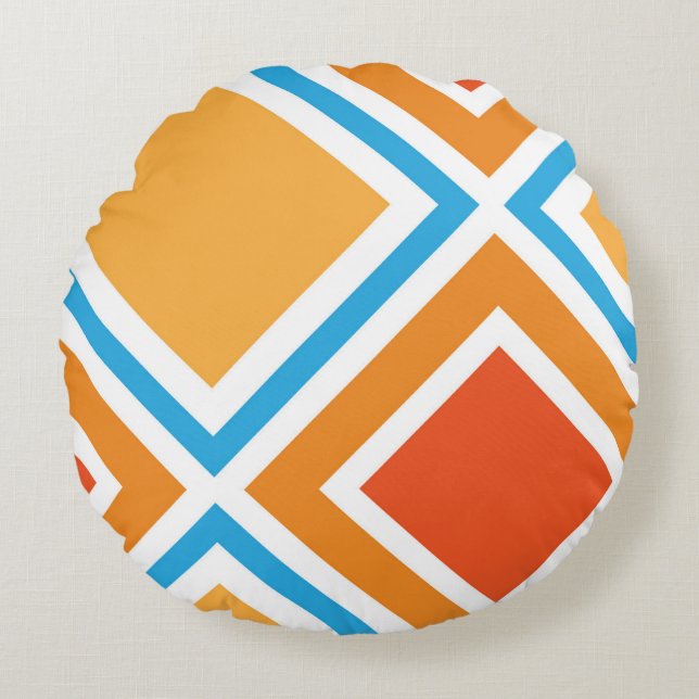 Abstract diamond geometrical round pillow (Front)
