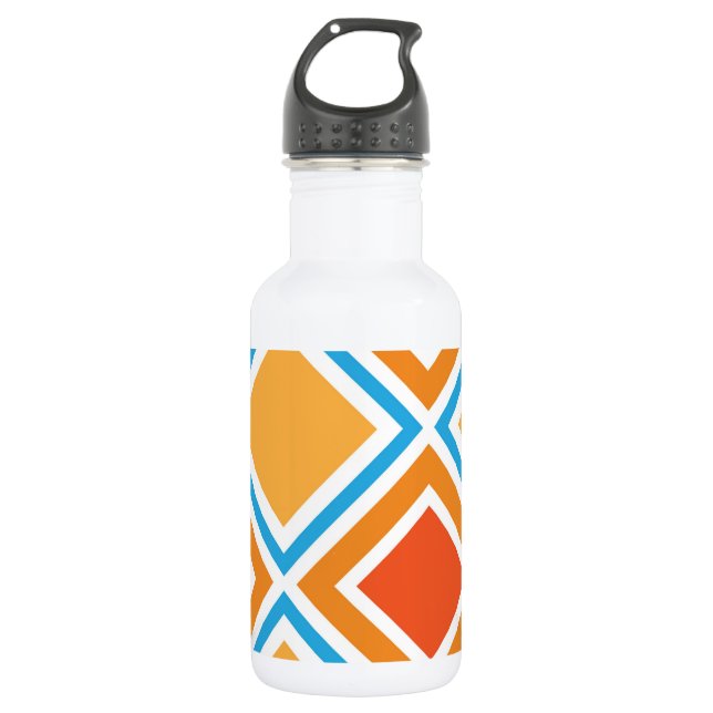 Abstract diamond geometrical stainless steel water bottle (Front)