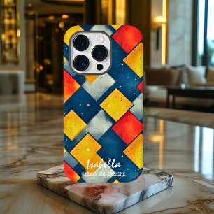 Abstract Diamond Pattern Design customizable iPhone 14 Pro Case