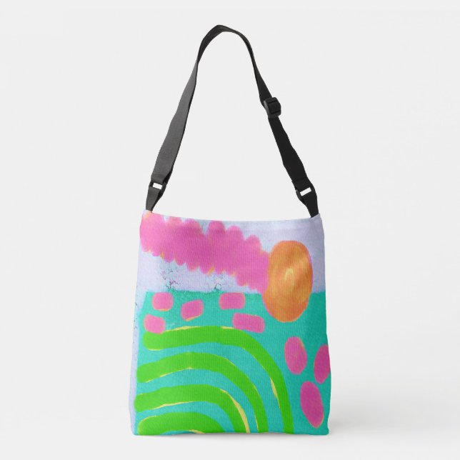 Abstract Digital Art Crossbody Bag (Back)