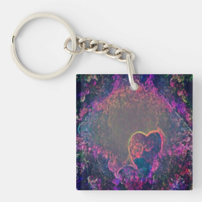 Abstract digital art keychain (Front)