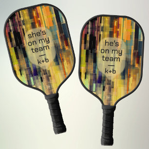 Abstract Digital Custom Name Couple Gift Carbon Fiber Pickleball Paddle