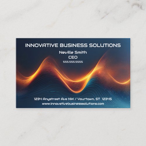 Abstract Digital Particle Waves High Tech Business Card