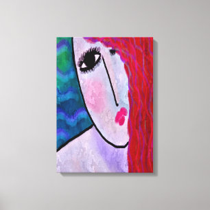 Abstract Digital Portrait of a Red Haired Woman Canvas Print