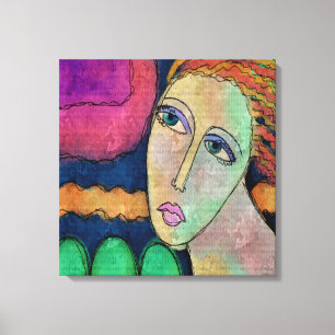 Abstract Digital Portrait of a Woman Canvas Print