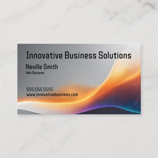 Abstract Digital Wave Web Designer High Tech IT Business Card (Front)
