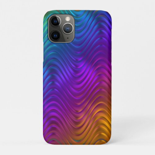 Abstract Digital Waves Acid Psychedelic Design iPhone 11 Pro Case