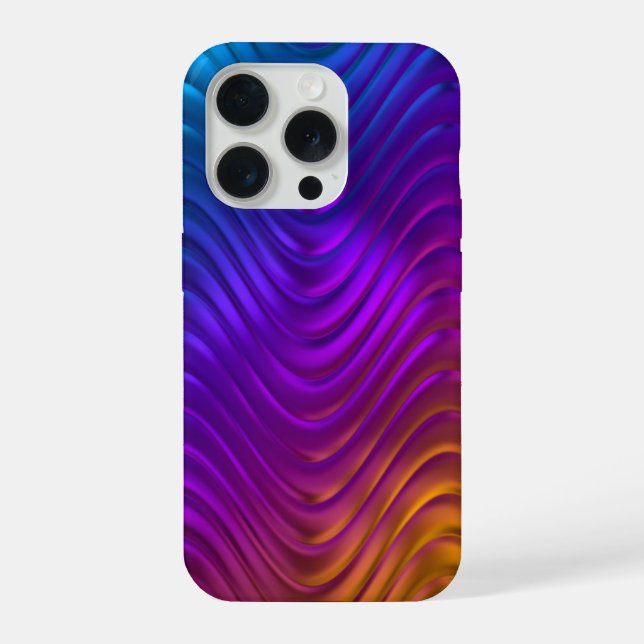 Abstract Digital Waves Acid Psychedelic Design iPhone Case (Back)