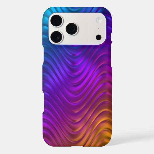 Abstract Digital Waves Acid Psychedelic Design iPhone Case (Back)