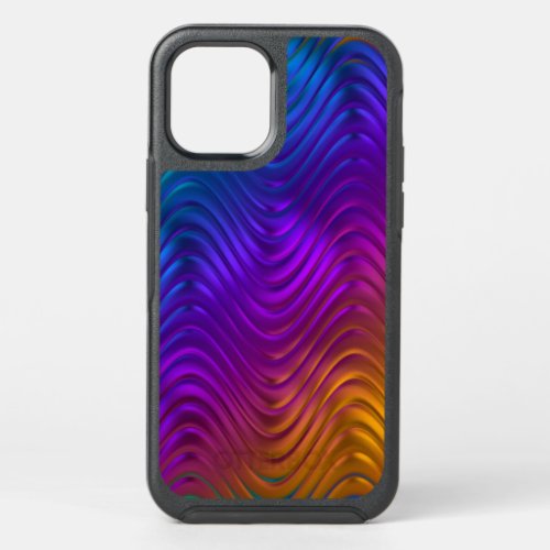 Abstract Digital Waves Acid Psychedelic Design OtterBox Symmetry iPhone 12 Pro Case