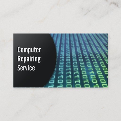 Customizable Abstract Digits Computer Repairing Business Card