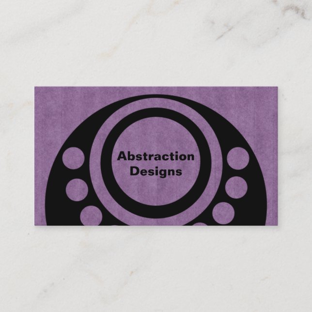 Abstract Dimensions Business Card, Purple Card (Front)