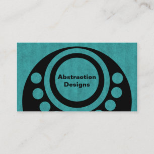 Abstract Dimensions Business Card, Teal Card