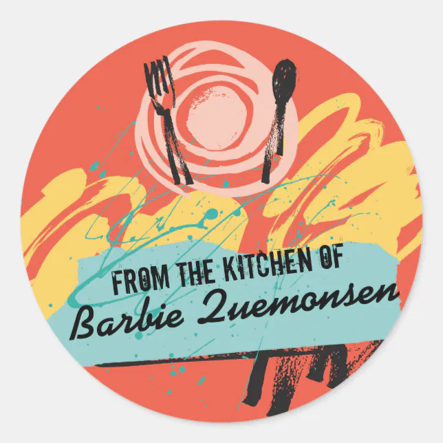 Abstract dinner plate utensils from the kitchen of classic round ...