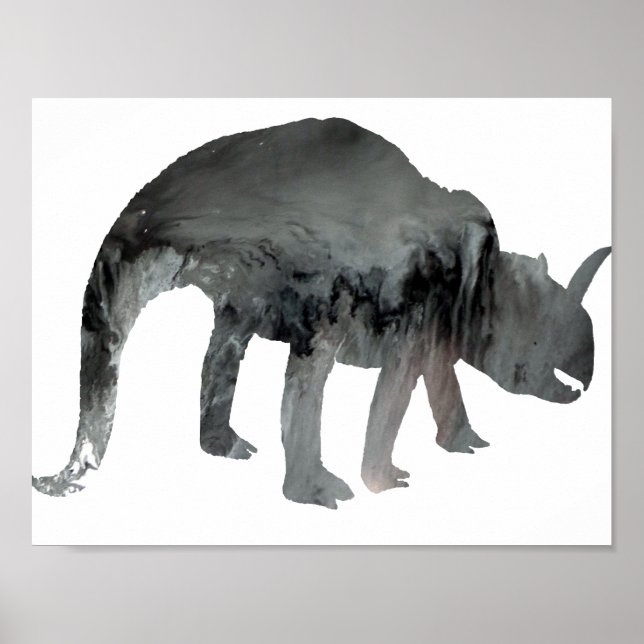 Abstract  Dinosaur silhouette Poster (Front)