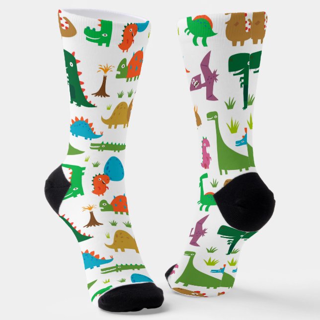 Abstract Dinosaurs Socks (Angled)