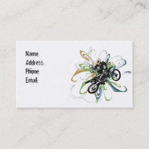 Abstract Dirt Bike Business Cards
