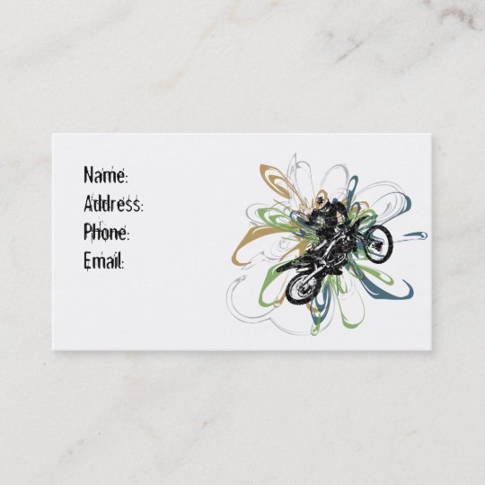 Abstract Dirt Bike Business Cards