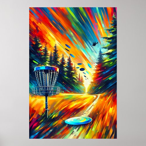 Abstract Disc Golf Art Poster