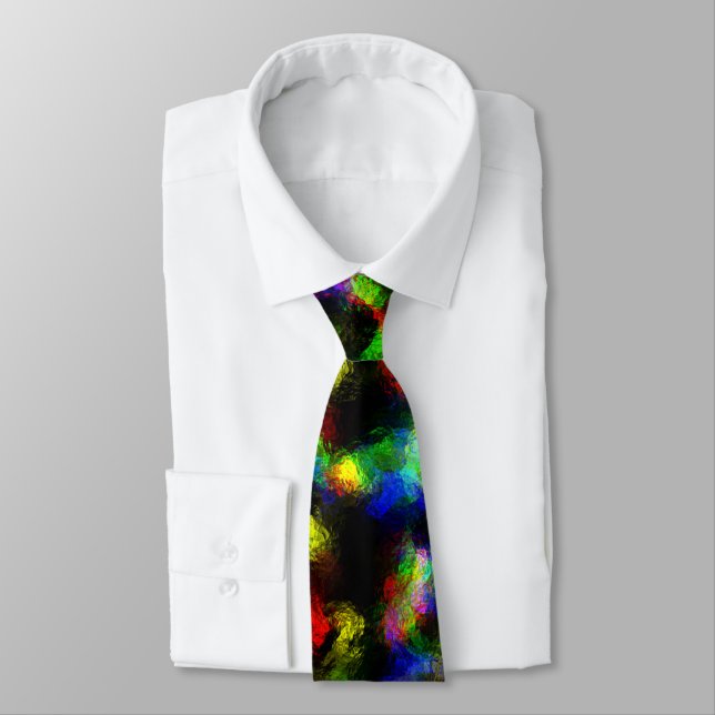 Abstract Disco Foil Neck Tie (Tied)