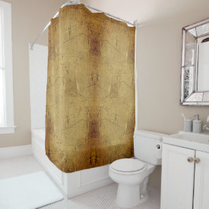 Abstract Distressed Shades Of Brown Shower Curtain