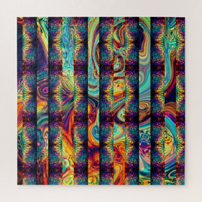 Abstract Divided Layered Psychedelic Artwork Jigsaw Puzzle (Vertical)