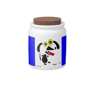 Abstract Dog Candy Jar - Blue