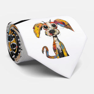Abstract Dog Design Necktie