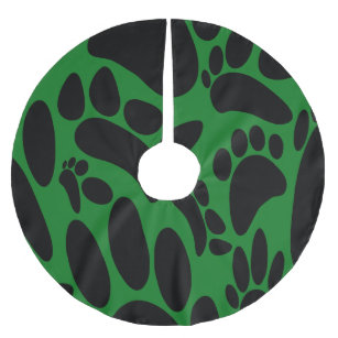 Abstract Dog Pawprint Brushed Polyester Tree Skirt