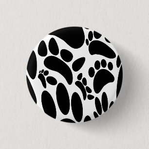 Abstract Dog Pawprint Button