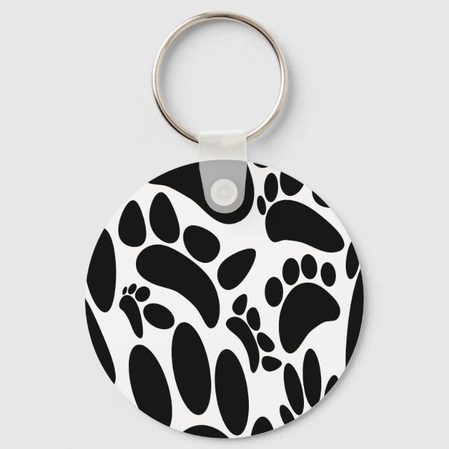 Abstract Dog Pawprint Keychain (Front)
