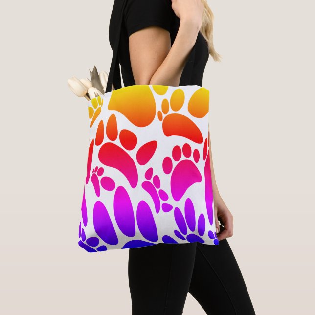 Abstract Dog Pawprint Tote Bag (Close Up)