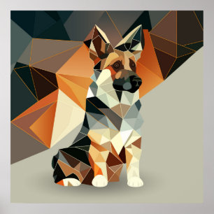 Abstract dog poster